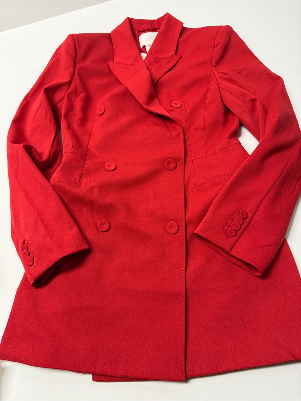 H&M Red Double-Breasted Women's Blazer